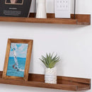 AZSKY 36 Inch Floating Book Shelves Rustic Wood Wall Picture Ledge Shelf for Storage Light Walnut Wall Mounted Picture Photo Display Shelf a Set of 3 Hanging Book Shelf by CozyNest Decor