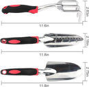 Garden Tool Set, 3PCS Heavy Duty Aluminum Gardening Tools with Soft Non-Slip Ergonomic Handle, Including Hand Trowel, Transplant Trowel and Cultivator Hand Rake for Planting, Digging, Weeding by GreenHaven Gardens