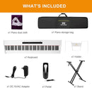 MUSTAR Digital Piano 88 Key Weighted with Stand, 88 Key Semi Weighted Keyboard Piano MEP-1000, Portable Electric Piano Keyboard 88 Keys with Bluetooth Connection, Case, Sustain Pedal, MDF, White by TinyTreasures Baby Boutique