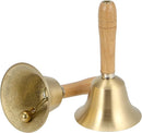 SINJEUN 4 PCS 6 Inch Brass Hand Bell, Solid Brass Hand Call Bells with Wooden Handle, Loud Ringing Bell Restaurant Call Service Bell for Christmas, School, Home, Restaurant, Bride Wedding by TinyTreasures Baby Boutique