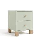 Storkcraft California 2 Drawer Nightstand (Sage with Driftwood) - GREENGUARD Gold Certified Nightstand for Kids Bedroom, Premium Wood Storage with Elegant, Iconic Block Feet by TinyTreasures Baby Boutique