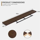 Floating Shelves 55 Inches Long - 8 Inch Deep Rustic Solid Pine Wood for Storage - Farmhouse Wall Mounted for Living Room - Heavy-Duty Metal Bracket - 55" W x 8" D - American Walnut Color by CozyNest Decor