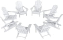 Westin Outdoors Laguna WO Outdoor Adirondack Folding Patio Chairs 8 PCS Set Retro Beach Aesthetic for Backyard, Lawn, Patio, Deck, Garden, Weather Resistant Polyethylene Plastic Lounger (White) by GreenHaven Gardens