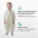 Tealbee Dreamsuit - Toddler sleep sack with feet 12-18 months, 18-24 months - 1.2 TOG All Season Baby Wearable Blanket for Walkers - Rayon made from Bamboo, Organic Cotton Sleep Bag - Moons Stars by TinyTreasures Baby Boutique