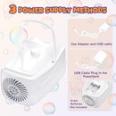 Bubble Machine, Automatic Bubble Blower for Kids, 18000+ Bubbles Per Minute with 2 Speed Settings, Battery/USB Powered Bubble Maker for Toddlers, Outdoor Birthday Parties, Weddings (White) by TinyTreasures Baby Boutique
