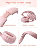Kids Headphones with Microphone Foldable Stereo Tangle-Free 3.5mm Jack Wired Cord On-Ear Headset for Children/Teens/Boys/Girls/Smartphones/School/Kindle/Airplane Travel/Plane/Tablet (Pink) by TinyTreasures Baby Boutique