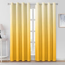 HOMEIDEAS Mustard Yellow Ombre Blackout Curtains 52 X 84 Inch Length Gradient Room Darkening Thermal Insulated Energy Saving Grommet 2 Panels Window Drapes for Living Room, Bedroom by TinyTreasures Baby Boutique