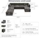 mopio Oversized Modular Sectional Sofa with Fully Removable Covers and Storage, Convertible U, L-Shaped and Sleeper Sectional, Modern Couches with Ottoman Chaise (Stone Gray Fabric, 7 Seats, U) by CozyNest Decor