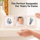 Inkless Baby Handprint and Footprint Kit for Newborn - Baby Footprint Kit, Newborn Keepsake Nursery Picture Frame,Dog Paw Print Maker,Personalized Gifts for New Mom,Showers & Registry(Petal Pink/Gold) by TinyTreasures Baby Boutique