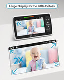iFamily Baby Monitor with 2 Cameras | Remote Pan-Tilt-Zoom Video Baby Monitor with Camera and Audio, 5” Large Display, Night Vision, Temperature Display, Lullaby, 2 Way Audio & 960ft Range by TinyTreasures Baby Boutique