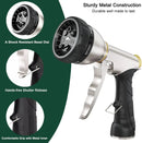 FANHAO Garden Hose Nozzle, 100% Heavy Duty Metal Water Hose Nozzle Sprayer with 7 Spray Patterns, High Pressure Hand Sprayer with Ergonomic Handle for Watering Plants & Lawns, Washing Cars & Pets by GreenHaven Gardens
