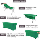 IVAPUPU 4FT Table Cloth for Rectangular Fitted Events Stretch Emerald Green Table Covers Washable Cover Spandex Tablecloth Protector for Party, Wedding, Cocktail, Banquet, Festival by CozyNest Decor