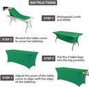 IVAPUPU 2 Pack 4FT Table Cloth for Rectangular Fitted Events Stretch Emerald Green Table Covers Washable Cover Spandex Tablecloth Protector for Party, Wedding, Cocktail, Banquet, Festival by CozyNest Decor