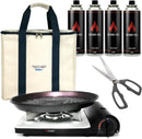 TECHEF - KBBQ Ultimate Set with Korean BBQ Grill Pan, Agni Portable Gas Stove Burner, Carrying Bag, 4 pack Butane Gas, Scissors, Made in Korea by GreenHaven Gardens