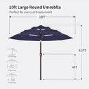 Kingdura 10ft 3-Tier Patio Umbrella, Outdoor Table Umbrella with Easy Crank & Tilt, 8 Reinforced Ribs, UV Protection for Deck, Pool, Market, Backyard (Navy blue) by GreenHaven Gardens