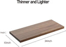 Wall Shelf Set of 2, Walnut Floating Shelves 24 in W x 10 in D x 1 in H, Wooden Floating Wall Shelf with Invisible Brackets for Living Room/Bedroom/Bathroom/Kitchen Storage and Decor by CozyNest Decor