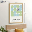 VCK 24x36 Oak Poster Frame 3 Pack, Natural Solid Wood Picture Frames, Wall Mounting Hanging by CozyNest Decor