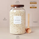 2 PCS Large Glass Jar with Airtight Lid, Glass Food Storage Jars for Tea,Spice,Cereal, Egg,Flour,Coffee and More(98 FL OZ/2800 ml) by CozyNest Decor