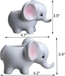 Ogrmar 2PCS Elephant Plant Window Boxes Cute Elephant Flower Pot/Modern White Ceramic Succulent Planter Pots/Tiny Flower Plant Containers Animal Decor by GreenHaven Gardens