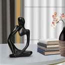 Home Decor Thinker Statue Accents, Set of 3 Thinker Sculptures Office Decor Modern Abstract Resin Decoration on Shelf Table Desk for Living Room Office Bedroom (Small Black) by CozyNest Decor