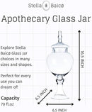 Large Glass Apothecary Jars with Lid, Clear Candy Jar for Candy Buffet, Fancy Decorative Glass Jar for Party, Wedding and Display, Tall Glass Candy Containers (Height: 16.5", Diameter: 6.5") by CozyNest Decor