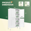 Letaya Storage Cabinet with Doors and Shelves,Small Freestanding Bathroom Floor Metal Cabinets -White by CozyNest Decor