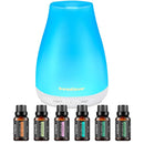 InnoGear Essential Oil Diffuser with Oils, 100ml Aromatherapy Diffuser with 6 Essential Oils Set, Aroma Cool Mist Humidifier Gift Set, White by TinyTreasures Baby Boutique