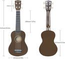 POMAIKAI Ukulele 21" Beginner Starter Wood Ukele Hawaiian Guitar Soprano Ukelele Musical Instruments and Students (Bright Brown) by TinyTreasures Baby Boutique