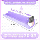 4 Pack 15 Inch Purple Acrylic Shelves, Kids Floating Bookshelf for Kids Room, Modern Nail Polish Rack Sunglasses Essential Oil Picture Ledge Display Toy Storage Wall Shelf by TinyTreasures Baby Boutique