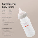 Pigeon PP Nursing Bottle Wide Neck, Anti-Colic, Streamlined Body, Natural Feel, Easy to Clean, 8.1 Oz(Pack of 4), Includes 4pcs M Nipples (3m+) by TinyTreasures Baby Boutique