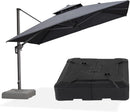 PURPLE LEAF 11 FT Patio Umbrella with Base Outdoor Cantilever Large Offset Umbrella Hanging Double Top Square Umbrella with 360° Rotation Tilting for Garden Deck Backyard Pool Grey by GreenHaven Gardens