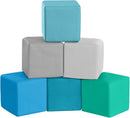 Foam Building Toys for Toddlers: 6-Pieces Waterproof PU Leather Soft Foam Blocks - Colorful Large Stacking Blocks - Early Learning Construction Toys Play Set for Kids Indoor Birthday Gift (Modern) by TinyTreasures Baby Boutique