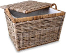 The Basket Lady Lift-Off Lid Wicker Storage Basket, Large, 24.5 in L x 18 in W x 17.5 in H, Serene Grey… by GreenHaven Gardens