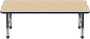 FDP Rectangle Activity School and Classroom Kids Table (30 x 60 inch), Toddler Legs, Adjustable Height 15-24 inches - Maple Top and Navy Edge by CozyNest Decor