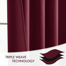 MIULEE Wine Red Back Tab Blackout Curtains 102 Inch Long 2 Panels Set for Bedroom, Rod Pocket/Pinch Pleated Thermal Insulated Living Room Darkening Light Blocking Floor to Ceiling Drapes by TinyTreasures Baby Boutique