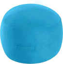 MeMoreCool Round Stuffed Pouf Ottoman Foot Rest, Floor Pouf Foot Stool with Soft Foam Chunk Filling, Small Round Ottoman Footstool Circle Footrest for Living Room, Blue by CozyNest Decor