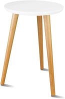 Uneedem Wood Mid Century Plant Stand for Indoor Plants, Modern Table, Tall Holder for Flower Pots, Small Round Side/End Table(A2 White, High: 16.5") by GreenHaven Gardens