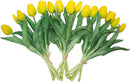15pcs Artificial Tulips Flowers, Fake Tulips Real Touch, Faux Latex Bouquets, for Party Wedding Home Room Decoration (Yellow) by CozyNest Decor