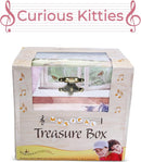 Curious Kittens Musical Jewelry Box Cat Spins to Ode to Joy 3 Pullout Drawers Treasure Storage by TinyTreasures Baby Boutique