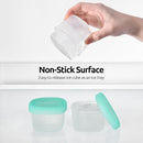U-Taste 3oz 6oz Small Storage Containers: Food Grade Liquid-Silicone Freezer Box with Airtight Lid, Microwave Safe with Clear Measurements, Reusable for Meal Prepping Portion (Set of 4, Aqua Sky) by TinyTreasures Baby Boutique