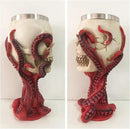 Skull Goblet Chalice Wine Cups Medieval Chalice Skull Cup Stainless Steel 3D Whisky Shot Glasses Realistic Resin Octopus Tentacle Beverage Halloween Drinking Cup Novelty by CozyNest Decor