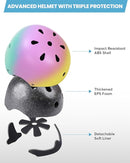 Kids Bike Helmet and Pads Set for Ages 2–14, CPSC Certified Adjustable Helmet with Knee Elbow Wrist Guards, for Skateboard, Scooter, Skating, Rollerblading, Multi-Sport Protective Gear by TinyTreasures Baby Boutique