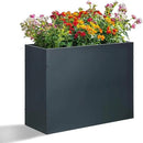 SUNNYPARK Large Metal Planter Box 32”x 12”x 24”, Rectangular Modern Grey Metal Planter Box Heavy Duty with Drainage Holes for Outdoor Garden Patio by GreenHaven Gardens