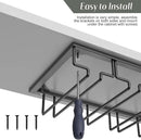 Xverycan Wine Glass Rack Under Cabinet, 10 Row Extreme Large Stemware Hanger, Metal Wine Goblet Holder, DIY Bar Glass Storage Rack for Bar Counter, Kitchen, Screws Included by CozyNest Decor