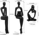 Home Decor Thinker Statue Accents, Set of 3 Thinker Sculptures Office Decor Modern Abstract Resin Decoration on Shelf Table Desk for Living Room Office Bedroom (Large Black) by CozyNest Decor