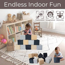 Wonder Space Plush Foam Blocks - Nursery Building & Stacking Toys for Toddlers Boys & Girls, Soft Smooth Velvet Cover, Early Education Gross Motor Skills & Brain Development (12 Cubes, Castle Rock) by TinyTreasures Baby Boutique