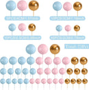 75 Pcs Cake Balls Topper Decorations Foam Cupcake Topper Mini Balloon Cake Topper Balls Cake Picks for Cake Deco Birthday Party Wedding（Blue,Pink,Gold） by TinyTreasures Baby Boutique