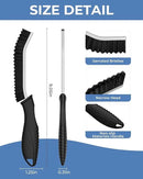 Crevice Cleaning Brushes, Cleaner Scrub Brush Tool for Hard to Reach Tight Space, Home Essentials, Serrated Scrub Brushes, Cleaning Supplies for Shower, Bathroom, Kitchen, Toilet (3, Black) by CozyNest Decor
