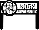 Personalized Metal Yard Address Sign with Last Name and Monogram, House Number Sign for Lawn and Patio by CozyNest Decor