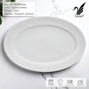 Lynns Paradise Imperial White 14-Inch Oval Platter, Set of 2, White; Heavy Duty; Chip Resistant; Lead and Cadmium Free; Freezer to Oven Safe up to 500°F by CozyNest Decor